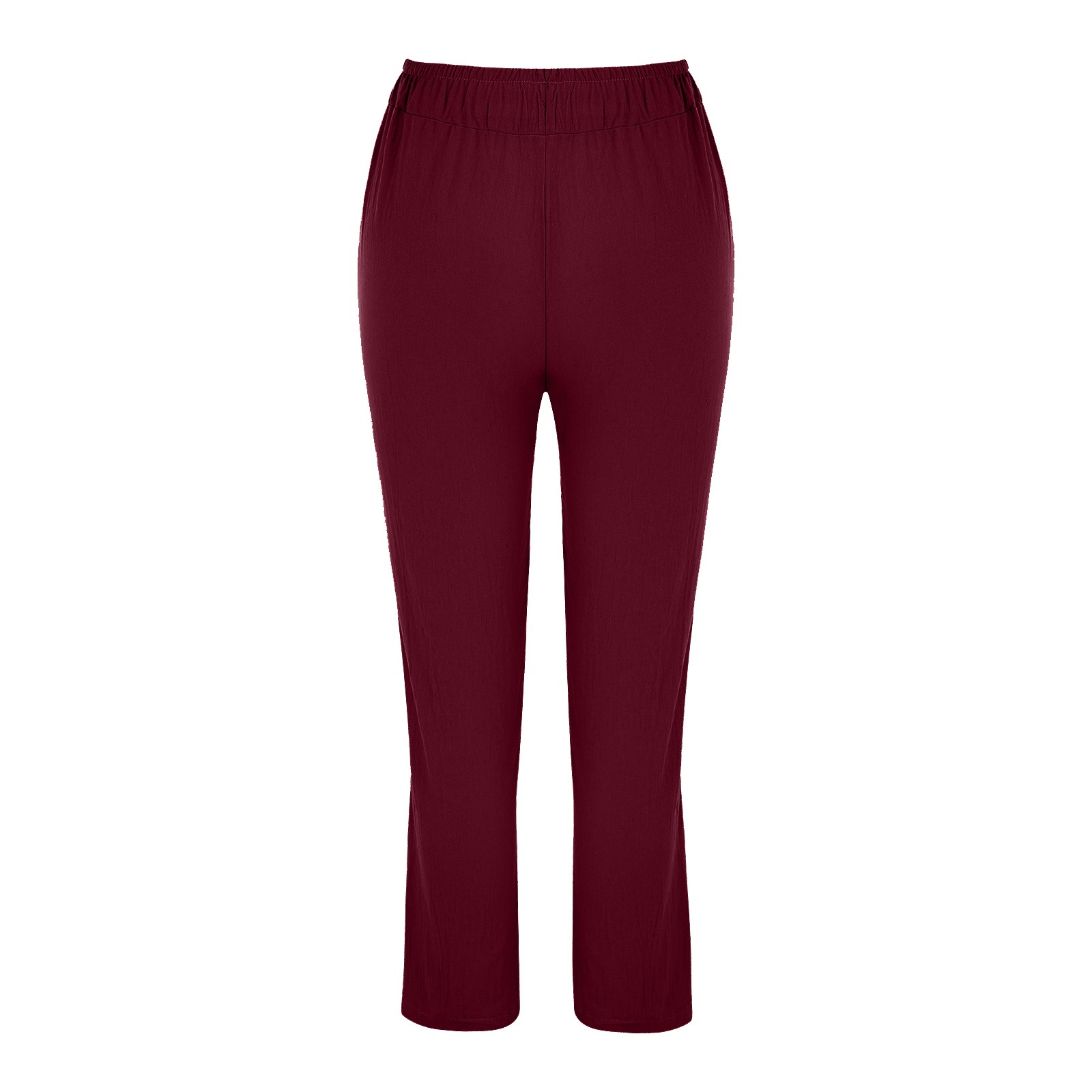 thumbnail image 4 of Pantalones acampanados de encaje de cintura alta para mujer - Poliéster liso, bolsillos, informal/lounge, S-XXL, todas las estaciones, 4 of 6